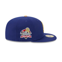 Load image into Gallery viewer, Los Angeles Dodgers New Era MLB 59FIFTY 5950 Fitted Cap Hat Royal Blue Crown/Visor Metallic Gold Logo 2024 World Series Champions Side Patch