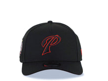 Load image into Gallery viewer, San Diego Padres New Era MLB 9FORTY 940 Adjustable A-Frame Cap Hat Black Crown/Visor Black/Red P Logo 40th Anniversary Side Patch Red UV