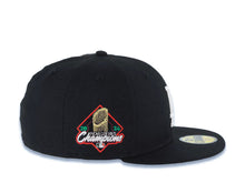 Load image into Gallery viewer, Los Angeles Dodgers New Era MLB 59FIFTY 5950 Fitted Cap Hat Black Crown/Visor White Logo With Rose 2024 World Series Side Patch
