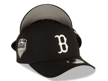 Load image into Gallery viewer, Boston Red Sox New Era MLB 9FORTY 940 Adjustable A-Frame Cap Hat Black Crown/Visor White Logo 2018 World Series Side Patch Gray UV