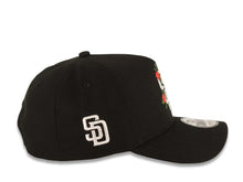 Load image into Gallery viewer, San Diego Padres New Era MLB 9FORTY 940 Adjustable A-Frame Cap Hat Black Crown/Visor White Logo With Rose Gray UV