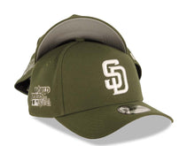 Load image into Gallery viewer, San Diego Padres New Era MLB 9FORTY 940 Adjustable A-Frame Cap Hat Olive Green Crown/Visor White Logo 1984 World Series Side Patch Gray UV