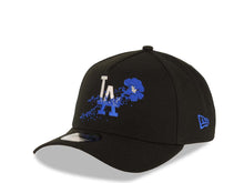 Load image into Gallery viewer, Los Angeles Dodgers New Era MLB 9FORTY 940 Adjustable A-Frame Cap Hat Black Crown/Visor White/Blue Logo With Dotted Flower Gray UV