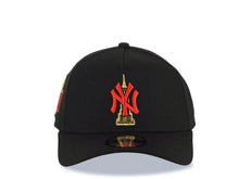 Load image into Gallery viewer, New York Yankees New Era MLB 9FORTY 940 Adjustable A-Frame Cap Hat Black Crown/Visor Red/Metallic Gold Empire Logo 2024 World Series Side Patch