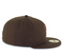 Load image into Gallery viewer, San Diego Padres New Era MLB 59FIFTY 5950 Fitted Cap Hat Brown Crown/Visor Brown/Orange Logo Brown UV