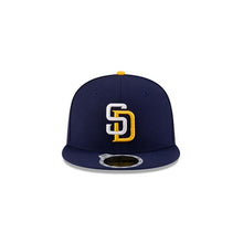 Load image into Gallery viewer, (Youth) San Diego Padres New Era MLB 59FIFTY 5950 Kid Fitted Cap Hat Navy Blue Crown/Visor White/Yellow Logo
