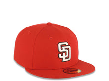 Load image into Gallery viewer, San Diego Padres New Era MLB 59FIFTY 5950 Fitted Cap Hat Red Crown/Visor White Red Logo Gray UV