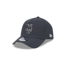 Load image into Gallery viewer, New York Mets New Era MLB 9FORTY 940 Adjustable A-Frame Cap Hat Dark Gray Crown/Visor Black/White Logo