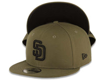 Load image into Gallery viewer, San Diego Padres New Era MLB 9FIFTY 950 Snapback Cap Hat Olive Green Crown/Visor Black Logo Black UV