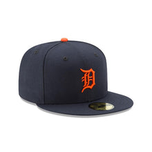 Load image into Gallery viewer, (Youth) Detroit Tigers New Era MLB 59FIFTY 5950 Kid Fitted Cap Hat Navy Blue Crown/Visor Orange Logo