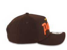 Load image into Gallery viewer, San Diego Padres New Era MLB 9FORTY 940 Adjustable A-Frame Cap Hat Brown Crown/Visor Orange/Yellow Text/Script Logo Green UV