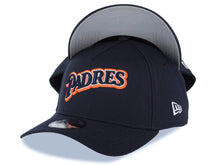 Load image into Gallery viewer, San Diego Padres New Era MLB 9FORTY 940 Adjustable A-Frame Cap Hat Navy Blue Crown/Visor Navy Blue/Orange/White Script Logo