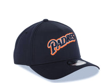 Load image into Gallery viewer, San Diego Padres New Era MLB 9FORTY 940 Adjustable A-Frame Cap Hat Navy Blue Crown/Visor Navy Blue/Orange/White Script Logo