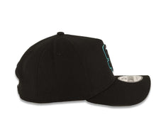 Load image into Gallery viewer, San Diego Padres New Era 9FORTY 940 Adjustable A-Frame Cap Hat Black Crown/Visor Black/Teal Logo