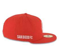 Load image into Gallery viewer, San Diego FC New Era MLS 59FIFTY 5950 Fitted Cap Hat Red Crown/Visor White Emblem Logo Gray UV