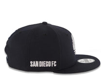 Load image into Gallery viewer, San Diego FC New Era MLS 9FIFTY 950 Snapback Cap Hat Navy Blue Crown/Visor White Logo Gray UV