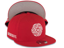 Load image into Gallery viewer, San Diego FC New Era MLS 9FIFTY 950 Snapback Cap Hat Red Crown/Visor White Emblem Logo Gray UV