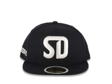 Load image into Gallery viewer, (Youth) San Diego FC New Era MLS 59FIFTY 5950 Kid Fitted Cap Hat Dark Navy Blue Crown/Visor White SD Logo Gray UV