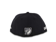 Load image into Gallery viewer, (Youth) San Diego FC New Era MLS 59FIFTY 5950 Kid Fitted Cap Hat Dark Navy Blue Crown/Visor White SD Logo Gray UV