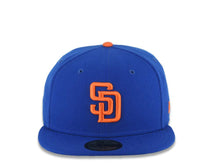 Load image into Gallery viewer, San Diego Padres New Era MLB 59FIFTY 5950 Fitted Cap Hat Royal Blue Crown/Visor Orange Logo XL Back Logo Gray UV