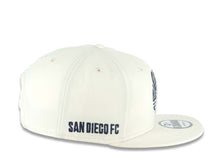 Load image into Gallery viewer, San Diego FC New Era MLS 9FIFTY 950 Snapback Cap Hat Cream Crown/Visor Navy Blue Logo Navy Blue UV