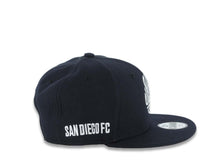 Load image into Gallery viewer, (Youth) San Diego FC New Era MLS 9FIFTY 950 Kid Snapback Cap Hat Navy Blue Crown/Visor White Logo Gray UV