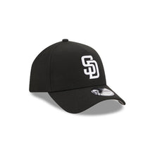 Load image into Gallery viewer, San Diego Padres New Era MLB 9FORTY 940 Adjustable A-Frame Cap Hat Black Crown/Visor White Logo Gray UV