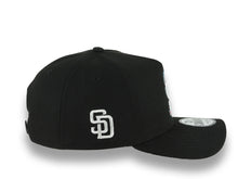 Load image into Gallery viewer, San Diego Padres New Era MLB 9FORTY 940 Adjustable A-Frame Cap Hat Black Crown/Visor White With Red Fire Flame Logo Gray UV