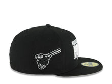 Load image into Gallery viewer, San Diego Padres New Era MLB 59FIFTY 5950 Fitted Cap Hat Black Crown/Visor White Text Logo Swinging Friar Side Patch Gray UV