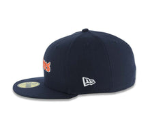 Load image into Gallery viewer, San Diego Padres New Era MLB 59FIFTY 5950 Fitted Cap Hat Navy Blue Crown/Visor Orange/White Script/Text Logo SD Side Logo Green UV