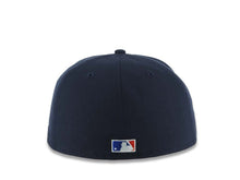 Load image into Gallery viewer, San Diego Padres New Era MLB 59FIFTY 5950 Fitted Cap Hat Navy Blue Crown/Visor Orange/White Script/Text Logo SD Side Logo Green UV