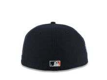 Load image into Gallery viewer, San Diego Padres New Era MLB 59FIFTY 5950 Fitted Cap Hat Navy Blue Crown/Visor Navy Blue/Orange Swinging Friar Logo 1998 World Series Side Patch Gray UV