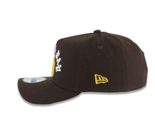 Load image into Gallery viewer, San Diego Padres New Era MLB 9FORTY 940 Adjustable A-Frame Cap Hat Brown Crown/Visor Yellow Logo With South Bay Script/Text 1998 World Series Side Patch