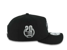 Load image into Gallery viewer, San Diego Padres New Era MLB 9FORTY 940 Adjustable A-Frame Hat Black Crown/Visor Black/White Swinging Friar Logo 20th Anniversary h Gray UV
