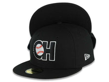 Load image into Gallery viewer, Charros de Jalisco New Era LMP 59FIFTY 5950 Fitted Cap Hat Black Crown/Visor Black/White Logo