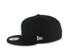 Load image into Gallery viewer, San Diego Padres New Era MLB 59FIFTY 5950 Fitted Cap Hat Black Crown/Visor White/Yellow Logo With Flower 1998 World Series Side Patch Gray UV