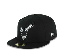 Load image into Gallery viewer, San Diego Padres New Era MLB 59FIFTY 5950 Fitted Cap Hat Black Crown/Visor Black/White Swinging Friar Logo Petco Park Stadium Side Patch