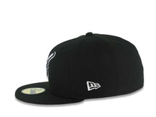 Load image into Gallery viewer, San Diego Padres New Era MLB 59FIFTY 5950 Fitted Cap Hat Black Crown/Visor Black/White Swinging Friar Logo Petco Park Stadium Side Patch