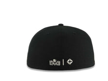Load image into Gallery viewer, Yaquis de obregon New Era 59FIFTY 5950 Fitted Cap Hat Black Crown/Visor Black/Metallic Silver Head Logo Gray UV