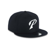 Load image into Gallery viewer, San Diego Padres New Era MLB 9FIFTY 950 Snapback Cap Hat Navy Blue Crown/Visor White Script P Logo Gray UV