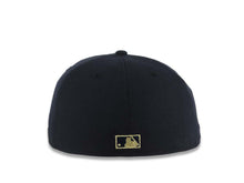 Load image into Gallery viewer, San Diego Padres New Era MLB 59FIFTY 5950 Fitted Cap Hat Navy Blue Crown/Visor White/Metallic Gold Logo 40th Anniversary Side Patch Gray UV