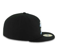 Load image into Gallery viewer, San Diego Padres New Era MLB 59FIFTY 5950 Fitted Cap Hat Black Crown/Visor White Logo With Sky Blue Clouds Gray UV