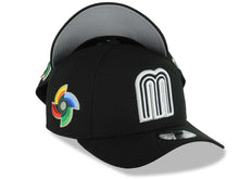 Load image into Gallery viewer, Mexico New Era WBC World Baseball Classic 9FORTY 940 Adjustable A-Frame Cap Hat Black Crown/Visor Black/White Logo Gray UV