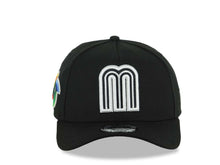 Load image into Gallery viewer, Mexico New Era WBC World Baseball Classic 9FORTY 940 Adjustable A-Frame Cap Hat Black Crown/Visor Black/White Logo Gray UV