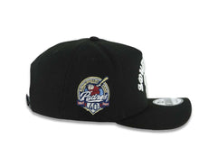 Load image into Gallery viewer, San Diego Padres New Era MLB 9FORTY 940 Adjustable A-Frame Cap Hat Black Crown/Visor White Logo With South Bay Text/Script 40th Anniversary Side Patch Gray UV
