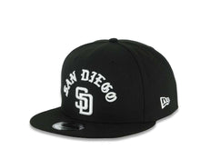 Load image into Gallery viewer, San Diego Padres New Era MLB 9FIFTY 950 Snapback Cap Hat Black Crown/Visor White Logo 25th Anniversary Side Patch Gray UV