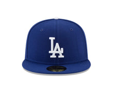 Load image into Gallery viewer, Los Angeles Dodgers New Era MLB 59FIFTY 5950 Fitted Cap Hat Royal Blue Crown/Visor White Logo 2024-2025 Back To Back World Series Champions Side Patch Black UV