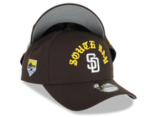 Load image into Gallery viewer, San Diego Padres New Era MLB Adjustable A-Frame Cap Hat Brown Crown/Visor White Logo Brown South Bay Script/Text South Bay Pier Side Patch