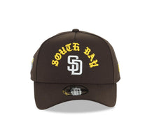Load image into Gallery viewer, San Diego Padres New Era MLB Adjustable A-Frame Cap Hat Brown Crown/Visor White Logo Brown South Bay Script/Text South Bay Pier Side Patch