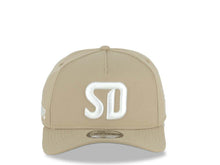 Load image into Gallery viewer, San Diego FC New Era MLS 9FORTY 940 Adjustable A-Frame Cap Hat Khaki Crown/Visor White Logo Gray UV